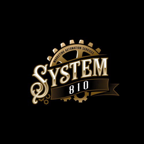 Steampunk-inspired logo for Automation Services