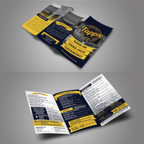Brochure for Tapps Restaurant