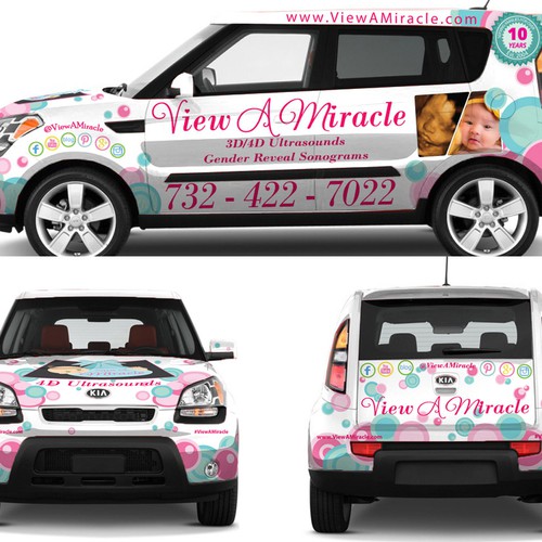 Playful and feminine concepts for car wrap