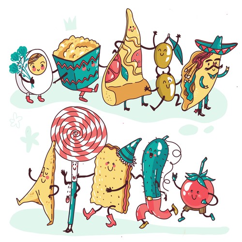Dancing Food Characters for Party Organizers