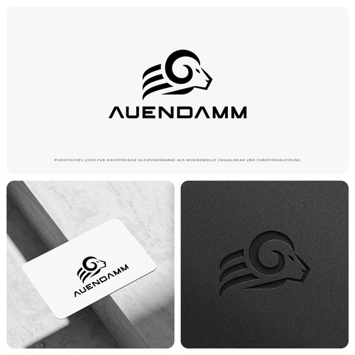 Minimalist Ram Head Logo for Premium Merino Wool Apparel Brand