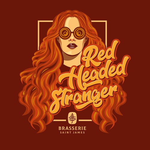 Red Headed Stranger Beer Label