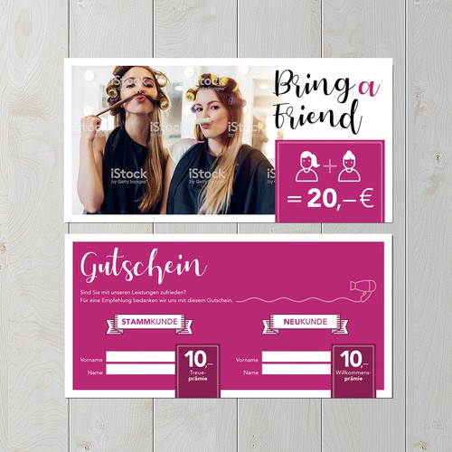 Bring-a-Friend-Card for a salon