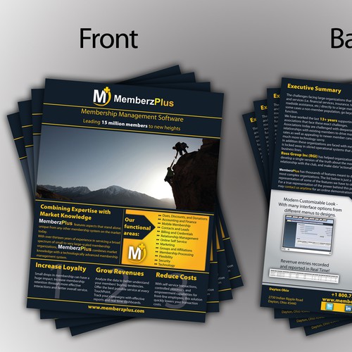 Create the next brochure design for MemberzPlus - A Division of Ross Group Inc
