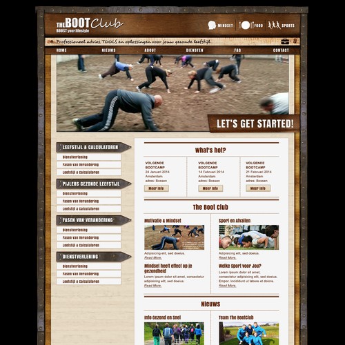 Website Design Healthy Lifestyle Boot Camp: Back to Basic.