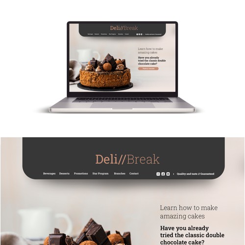 Elegant Cake Website Concept