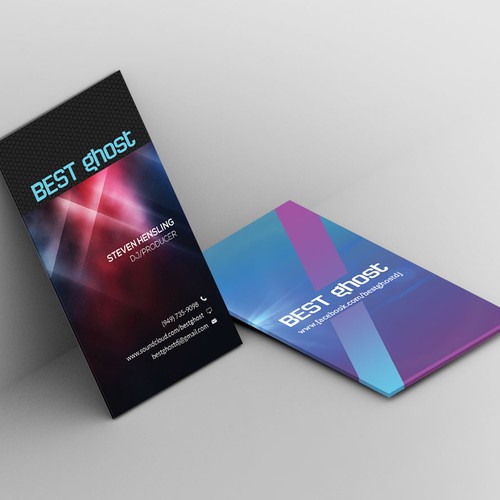 Make a text logo and business card for L.A. based DJ