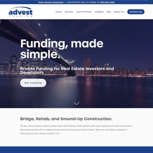 Website for Commercial Lender