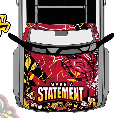 Vehicle Wrap Design – Ford Bronco, Bold Graphic Illustration, Custom Car Wrap