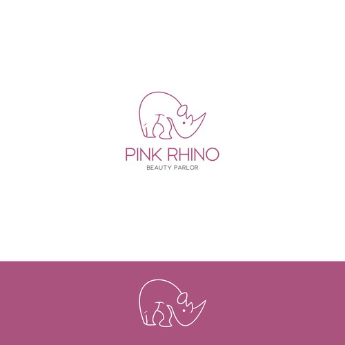 Create a professionally rad Pink Rhino logo for my salon!