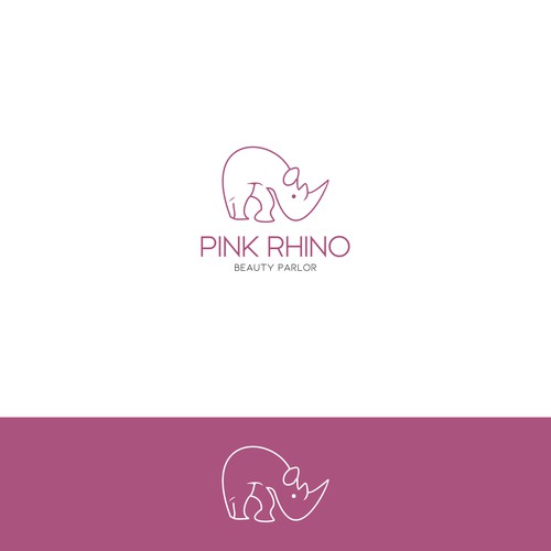 Create a professionally rad Pink Rhino logo for my salon!