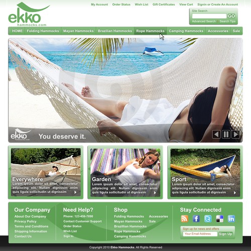 Creative website design needed  for  hammocks  e-store  startup