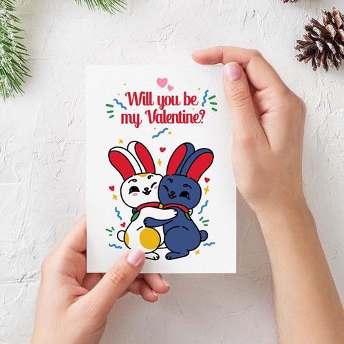BUNNY VALENTINE CARD