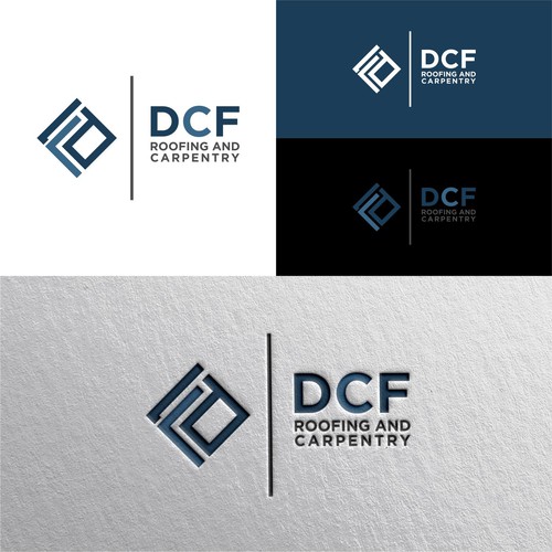 Simple and abstract logo design for DCF ROOFING AND CARPENTRY