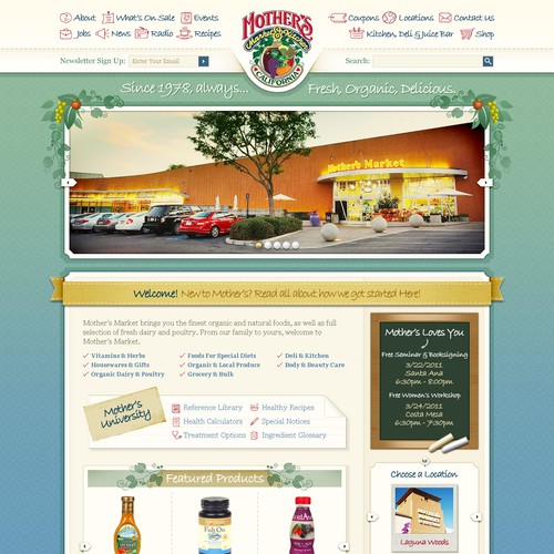 Web Page Design for Mother's Market & Kitchen