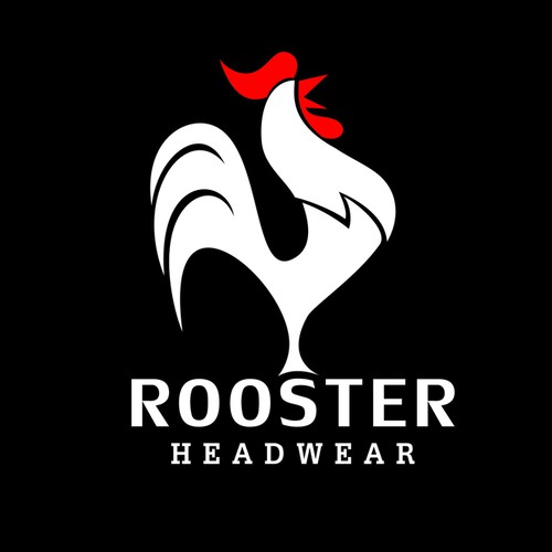 Create a rooster illustration for Rooster Headwear, a men's line of hats & caps.