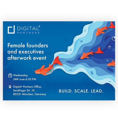 Poster design for Female Founders and executives after work event