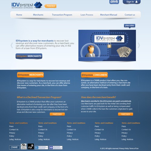 website design for IDVsystem