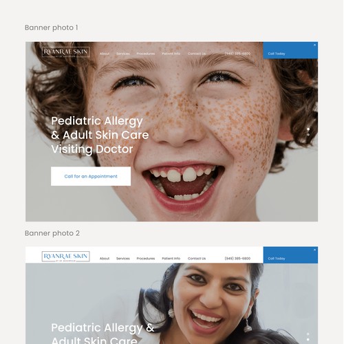 Pediatrics & Adult Skin Care | Landing page