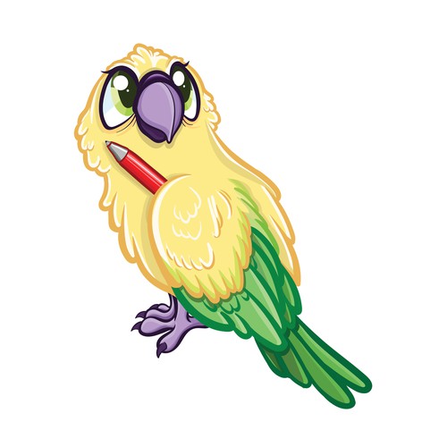 Cute cartoon parrot