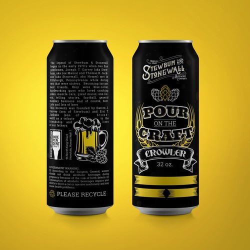 Beer can label for a craft brewery
