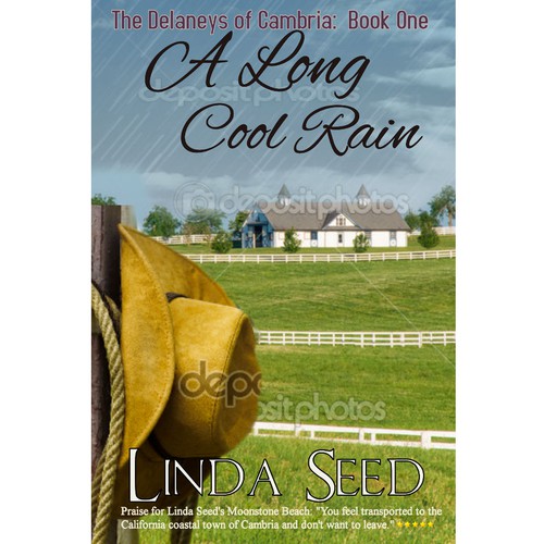 Cowboy hat with ranch in background