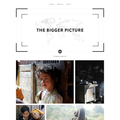 Create an artistic photography and global missions webpage