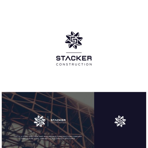 bold,geometric logo for metal construction .