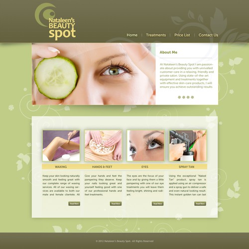 nataleen's beauty spot needs a new website design