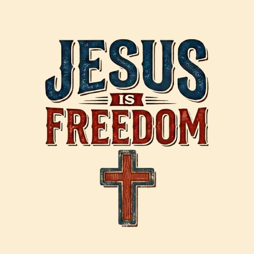 A custom logo and brand for Easter Sunday themed "Jesus Is Freedom"