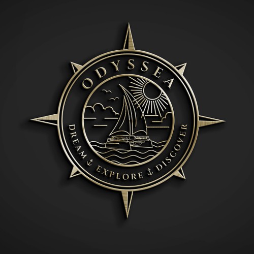 beautiful emblem logo concept for odyssea