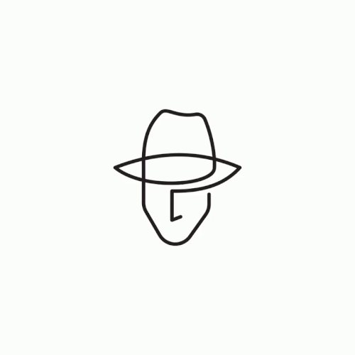 One Line Hat Man Logo
