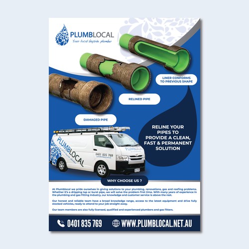 Flyer For Plumbing Pipe Relining