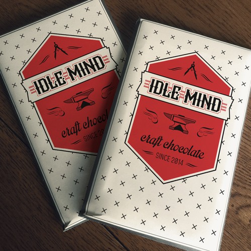 Create a turn of the century style logo for Idle Mind craft chocolate
