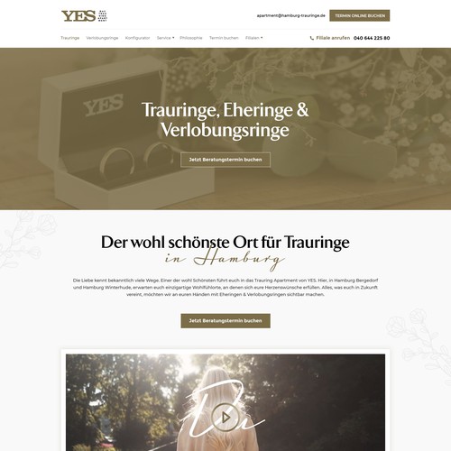 Redesign website wedding rings & engagement rings