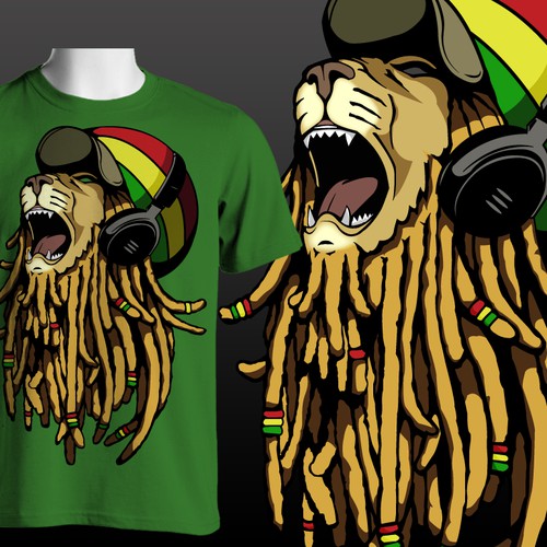 Bold Rasta Lion Design