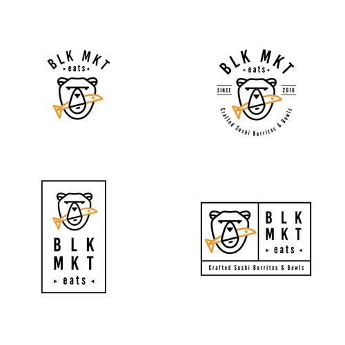 Bear and fish logo