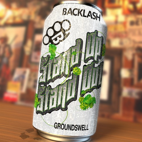 Bold label concept for backlash brewing company