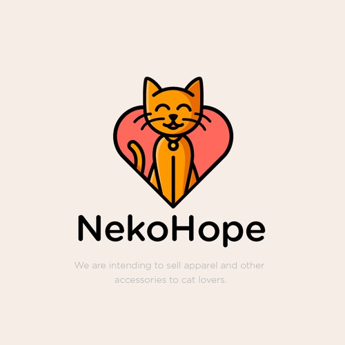 Cute apparel logo for NekoHope