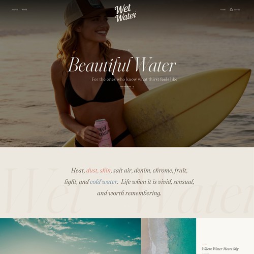 Website for Water Brand