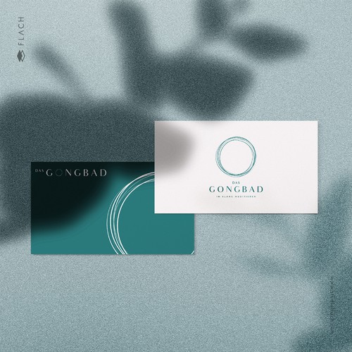 Sophisticated, feminine and abstract logo for a gong sound bath meditations business.