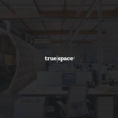 Bold logo for co-working space 'True Space'