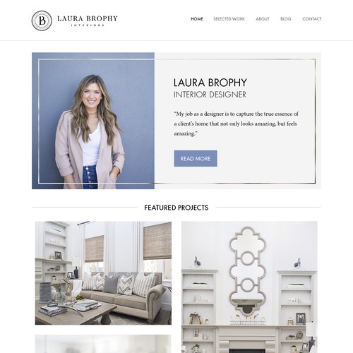 Homepage for interior designer 