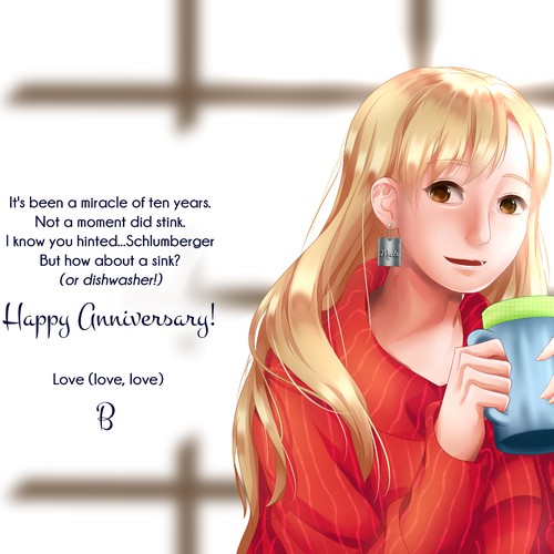 Illustration for Anniversary Card