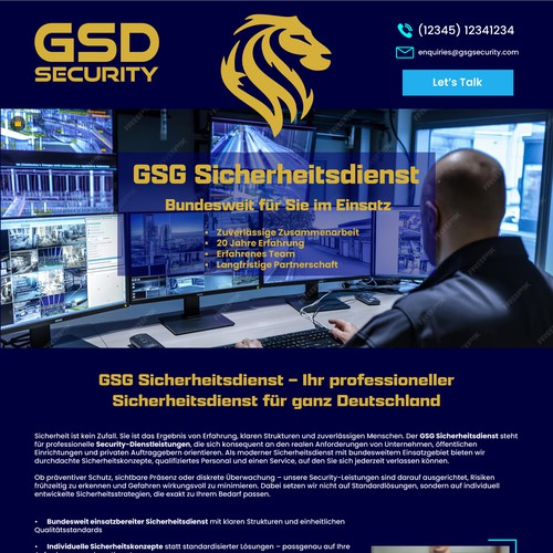 Website for a Security Company