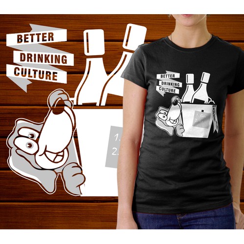 T-shirt illustration of personified animal for Better Drinking Culture Lifestyle Brand