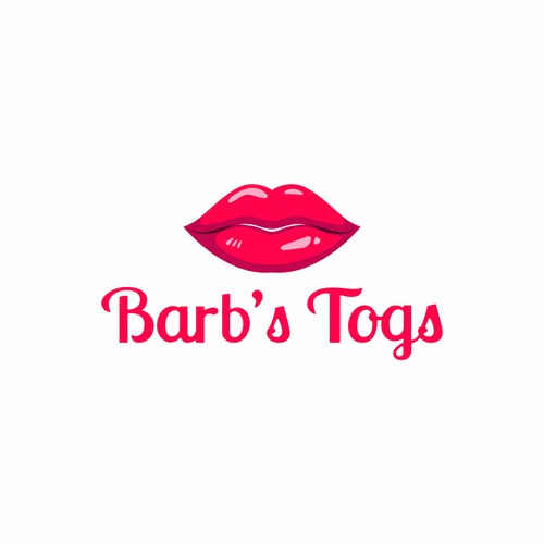 Barb's Togs - Playful Lips Fashion Logo