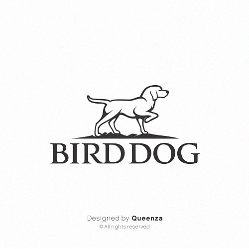 Dog logo design, simple, confident and strong.