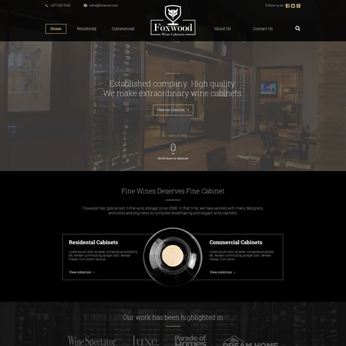 Website concept for Foxwood