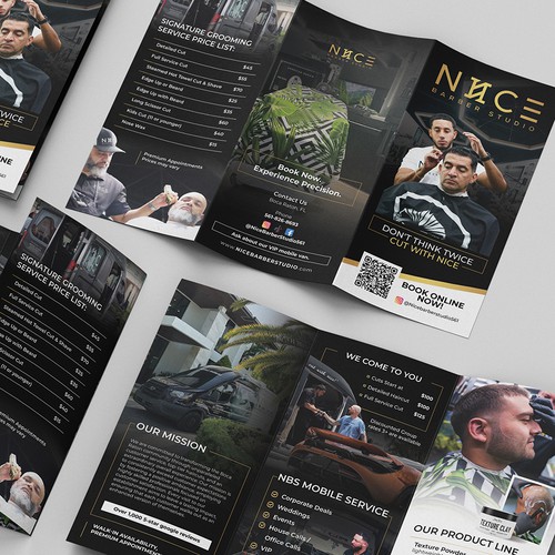 Trifold Brochure for Nice Barber Studio